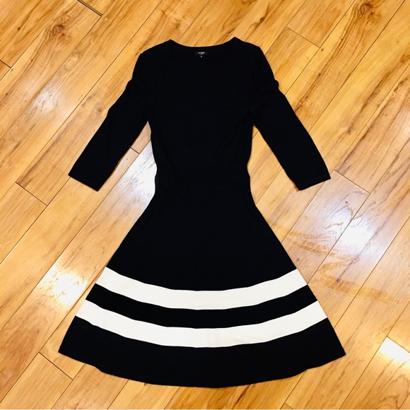 HOBBS London luxury black white sweater dress winter long sleeve small m… - Picture 8 of 9